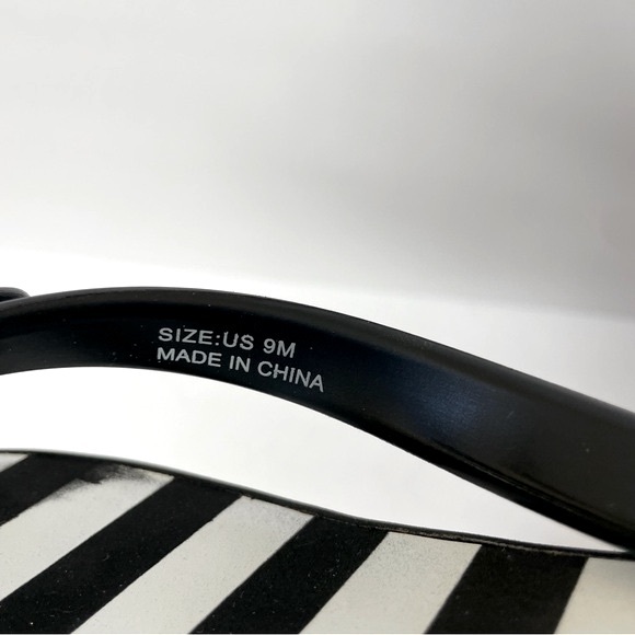 Kate Spade Rhett Platform Wedge Black/White Stripe Flip Flops Size 9 - Picture 6 of 15